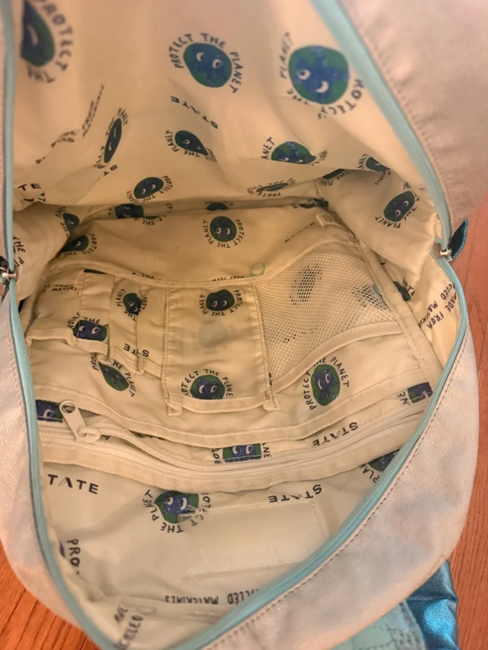 STATE Kids Pink and Metallic Blue Heart Backpack